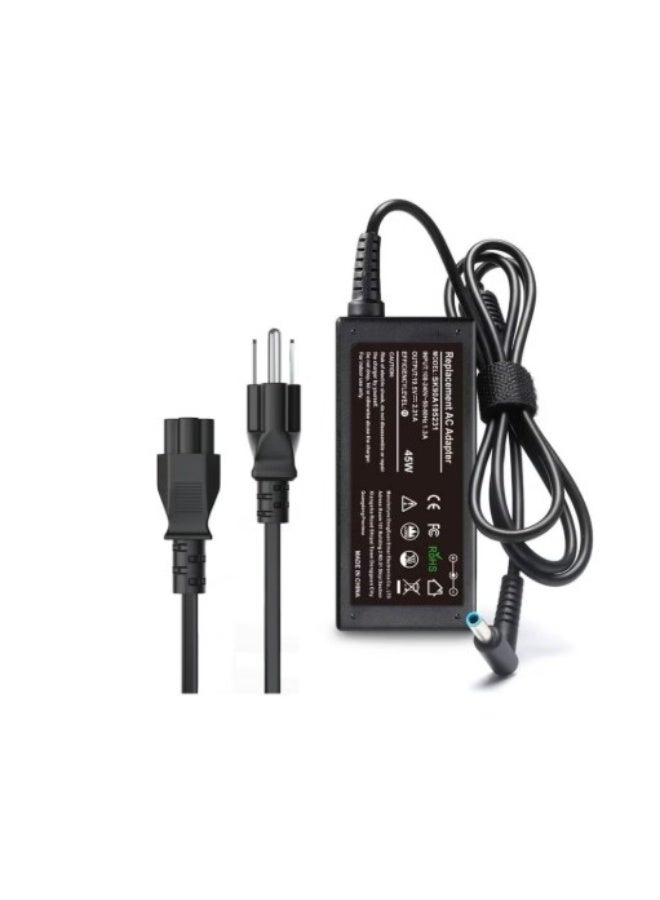 Terabyte شاحن لابتوب HP بقوة 45 واط و19.5 فولت و2.31 أمبير، طرف أزرق، HP Pavilion x360 11 13 15، Zbook 14u G4 G5 15u 15 G3، Notebook 15، HP Stream 13 11 14 مزود بكيبل الطاقة - Image 1